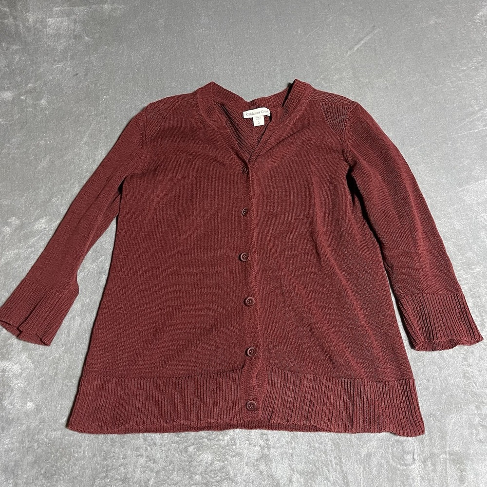 Coldwater Creek Sweater‎ Womens Large 14 Lightweight Knit Button Up Mature